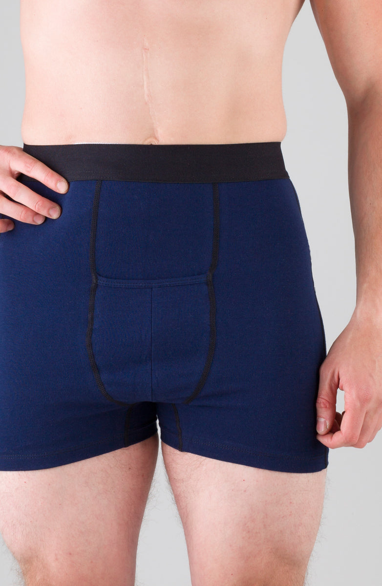 HORIZONTAL FLY BOXER BRIEF Navy Ostomysecrets®