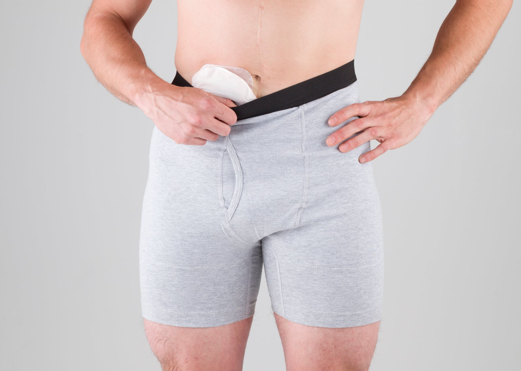 Ostomysecrets Boxer Brief Grey XXXL